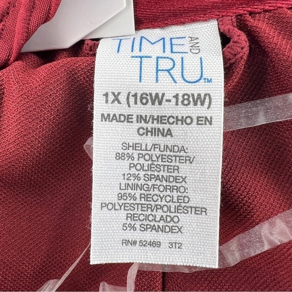 NEW 1x TIME AND TRU BURGUNDY SWIM TOP RETROINED WIREFREE RETRO PLUS NWT - Picture 6 of 8